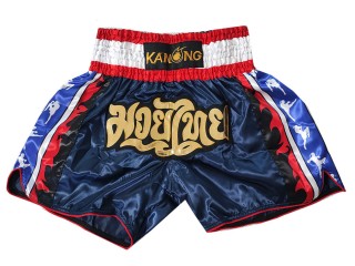 กางเกงมวยไทย กางเกงนักมวย Kanong : KNS-149-สีกรมท่า