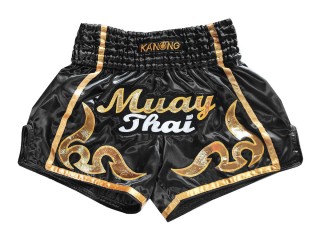 กางเกงมวยไทย กางเกงมวย เอวต่ำ Kanong : KNSRTO-232-สีดำ